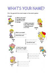 English Worksheet: Whats your name?