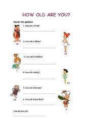 English Worksheet: How old are you?