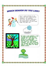 English Worksheet: WHICH SEASON DO YOU LIKE?