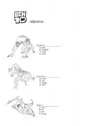 Ben 10 adjectives (2 pages)