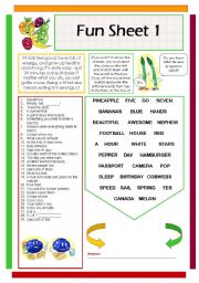 English Worksheet: Fun Sheet 1