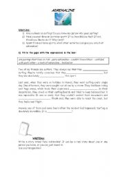 English Worksheet: Adrenaline - Discussing, Reading and Writing