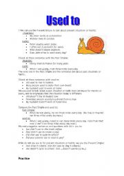 English Worksheet: Used to