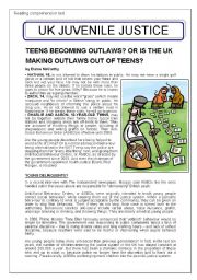 English Worksheet: UK Juvenile Justice