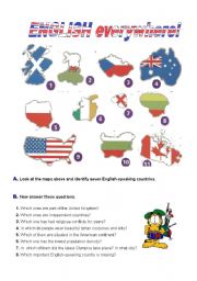 English Worksheet: English everywhere