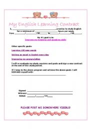 English Worksheet: My Contract