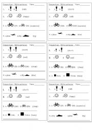 English Worksheet: Mini quizzes - comparatives