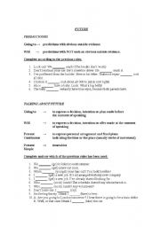 English Worksheet: FUTURE+ KEYS (going to / will / present continuous) 