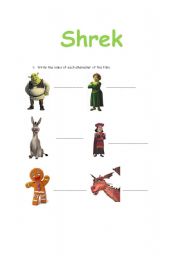 English worksheet: Shrek