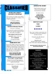 English Worksheet: Classified