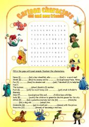 English Worksheet: Cartoon characters