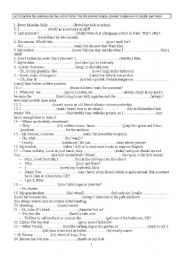 English Worksheet: Present Simple/ Present Continuous or Past Simple