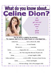 Verb Tense Practice:  What do you know about Celine Dion?