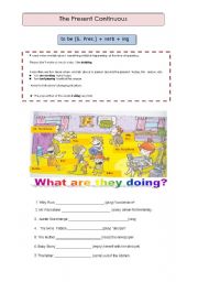 English Worksheet: The present continuous