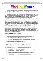 English Worksheet: Working women 