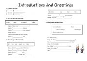 English Worksheet: Introductions and Greetings