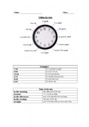 English Worksheet: How to read a clock/ tell the time?