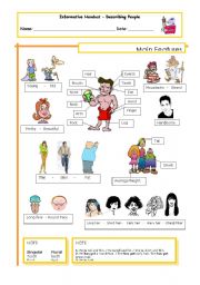 English Worksheet: Describing People