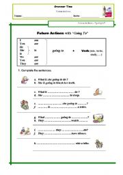 English Worksheet: Future with going to