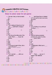 English Worksheet: Possessive Pronouns and possessive adjectives