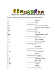 Keyboard Symbols and Punctuation Marks