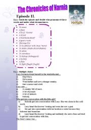 English Worksheet: The Chronicles of Narnia, episode2