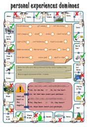 English Worksheet: present perfect simple dominoes