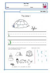 English worksheet: Letter I