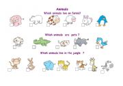 English worksheet: animals