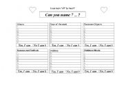 English Worksheet: I can (Name 7)