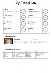 English Worksheet: My School Day