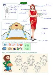 English Worksheet: body parts