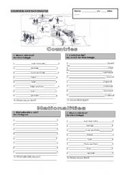 English Worksheet: Countries and nationalities