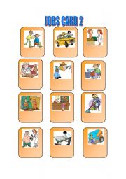 English Worksheet: JOBS CARD 2 plus a boardgame