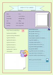 English Worksheet: identity card / profile + me and technology survey 