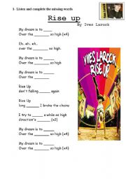 English Worksheet: RISE UP - SONG