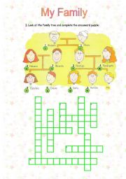 English Worksheet: Family Crossword