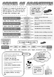 English Worksheet: ORDER OF ADJECTIVES - GRAMMAR-GUIDE