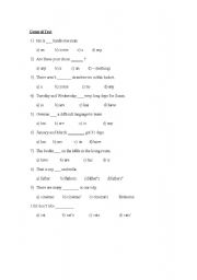English worksheet: General Test for Young Learners