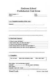 English worksheet: work sheet