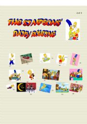 English Worksheet: THE SIMPSONS DAILY ROUTINE (PART 2)