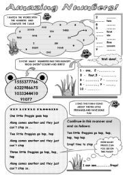 English Worksheet: AMAZING NUMBERS! 1-1O - for very young learners