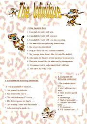 English Worksheet: The Infinitive. There are not that many worksheets on the topic as far as I could see.