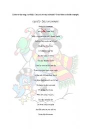 English Worksheet: frosty the snowman-song activity