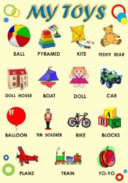 English Worksheet: MY TOYS - CLASSROOM POSTER FOR VERY YOUNG LEARNERS