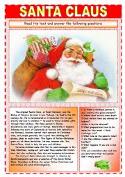 English Worksheet: Santa Claus