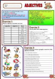 English Worksheet: Adjectives