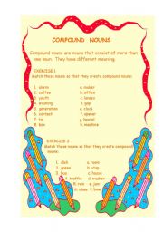 English Worksheet: Compound Nouns