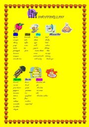 English Worksheet: SHOPPING LIST (another version)