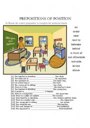 English Worksheet: Prepositions of Position (on, under, behing, under etc.)